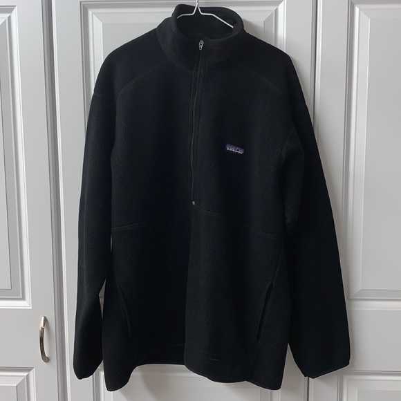 PATAGONIA MEN’s Syncilla Fleece Long Sleeve Pullover BLACK  XL SUPER WARM GUC - Picture 1 of 8